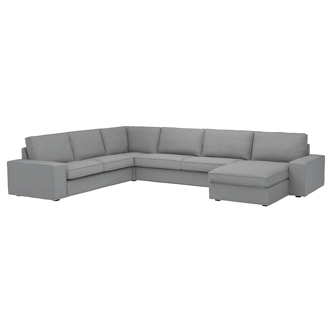 KIVIK КИВИК 6-местный угловой диван с козеткой, Tibbleby бежевый / серый