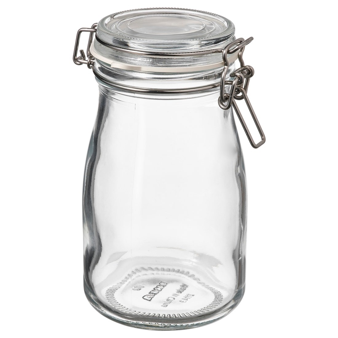 KORKEN КОРКЕН Банка в форме бутылки с крышкой, прозрачное стекло, 0.4 л