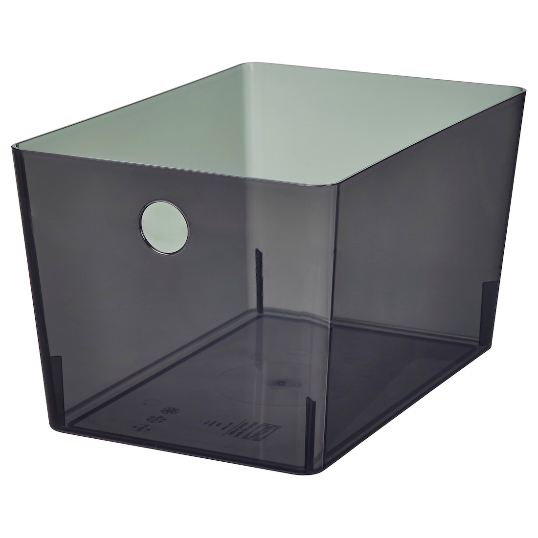 KUGGIS контейнер, прозрачный черный, 18x26x15 см