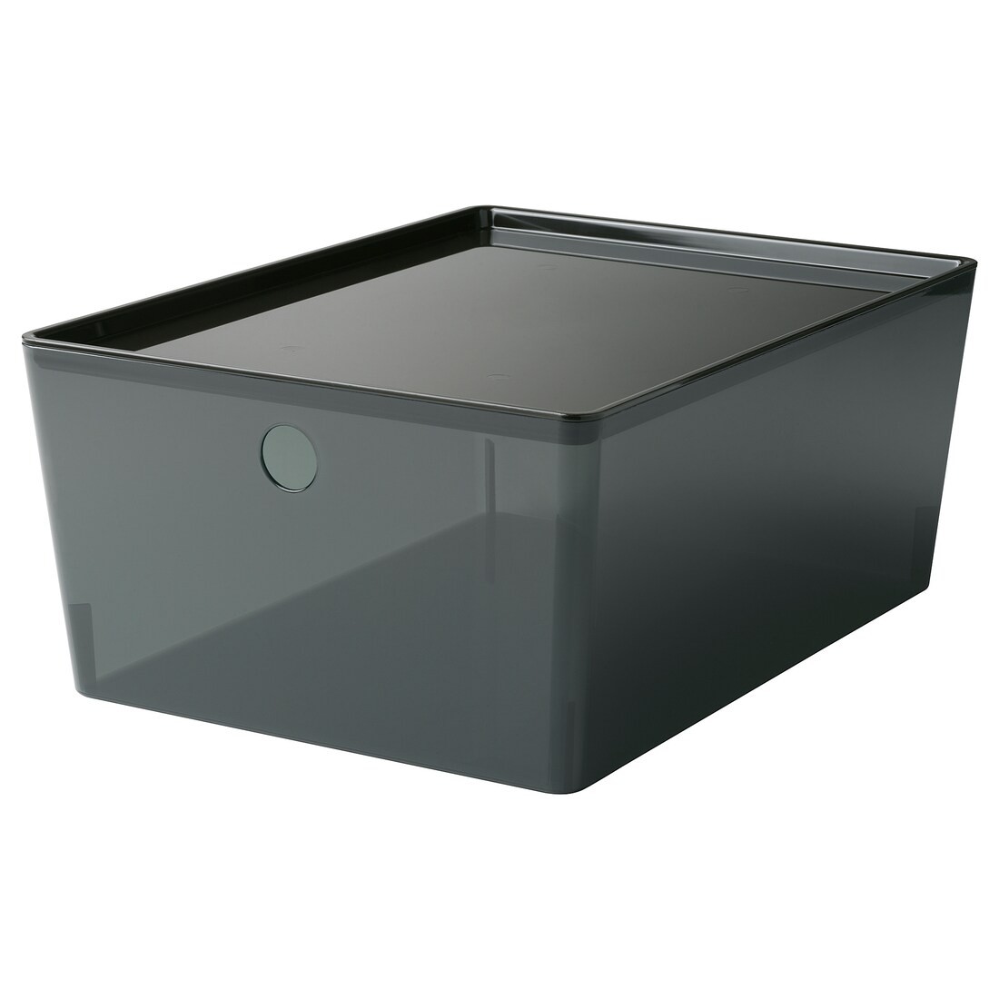 KUGGIS контейнер с крышкой, прозрачный черный, 26x35x15 см