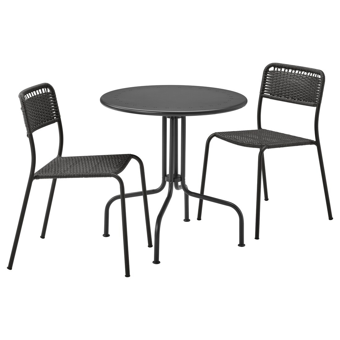 LÄCKÖ / VIHOLMEN Стол и 2 стула, для улицы, серый / темно-серый