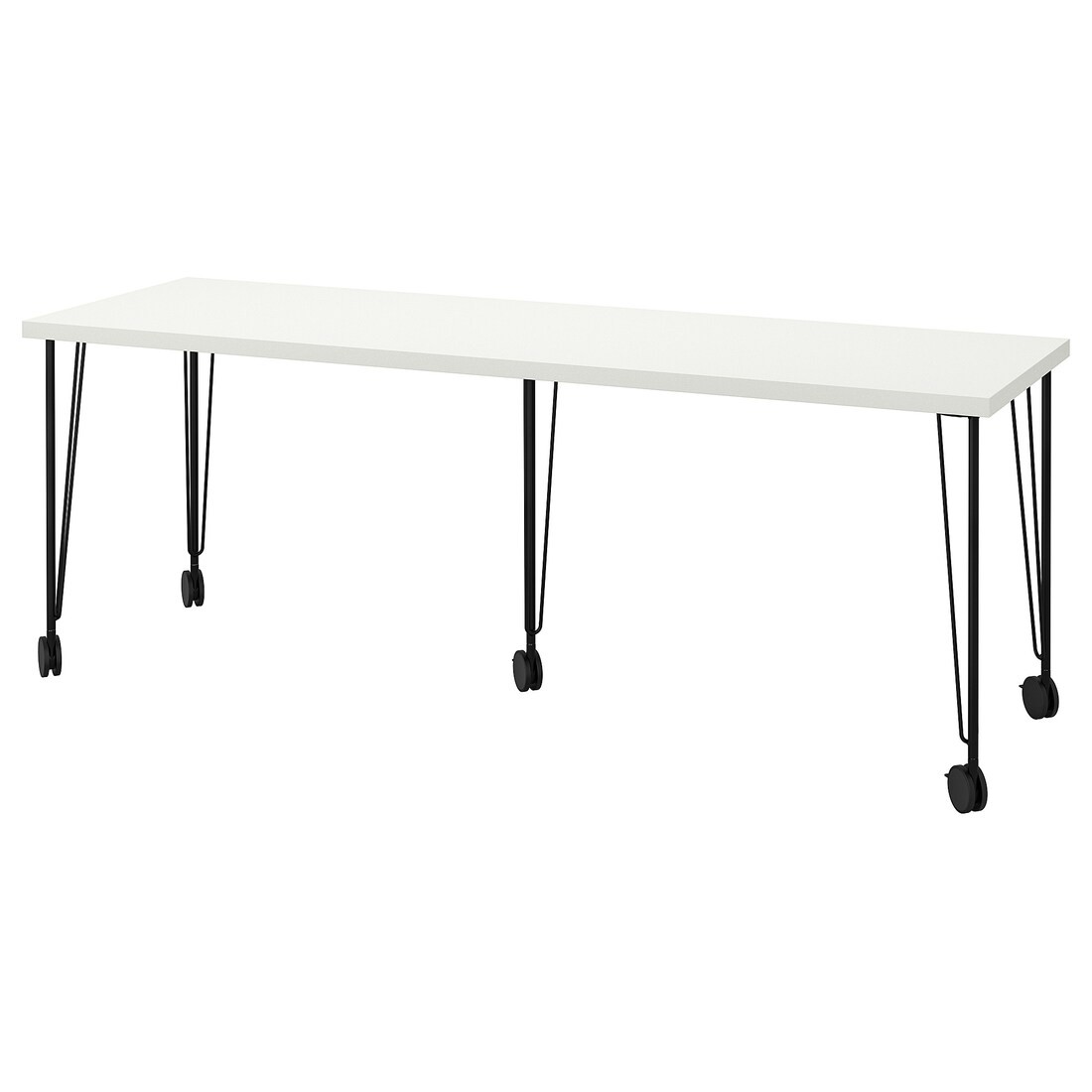 LAGKAPTEN / KRILLE Письменный стол, белый / черный, 200x60 см