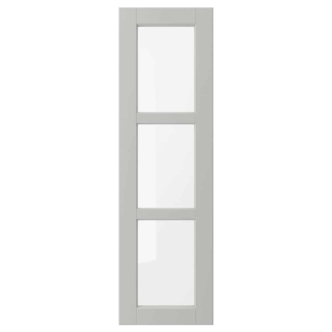 LERHYTTAN ЛЕРХЮТТАН Стеклянная дверь, светло-серый, 30x100 см