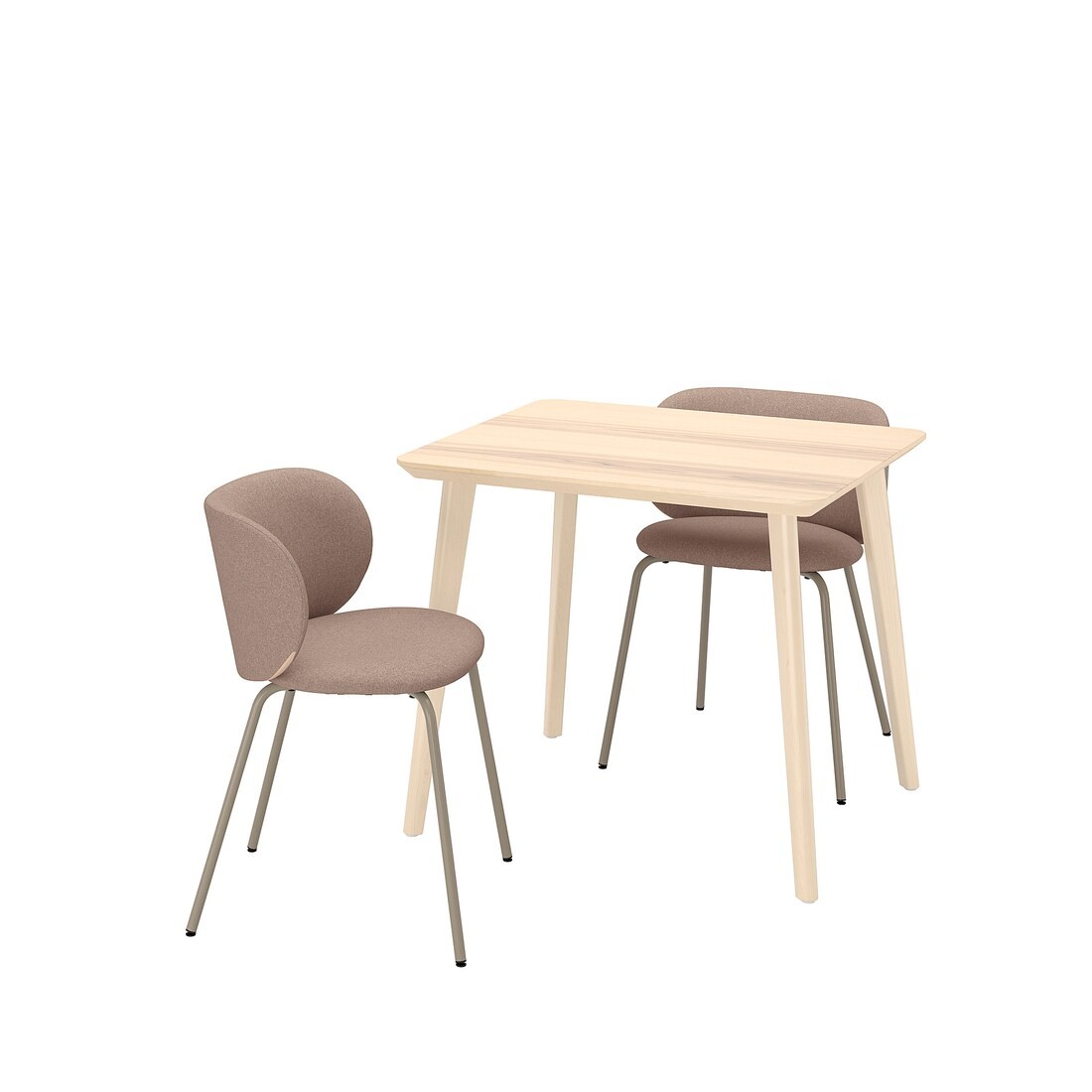LISABO / KRYLBO Стол и 2 стула, ясеневый шпон/Тонеруд темно-бежевый, 88 см