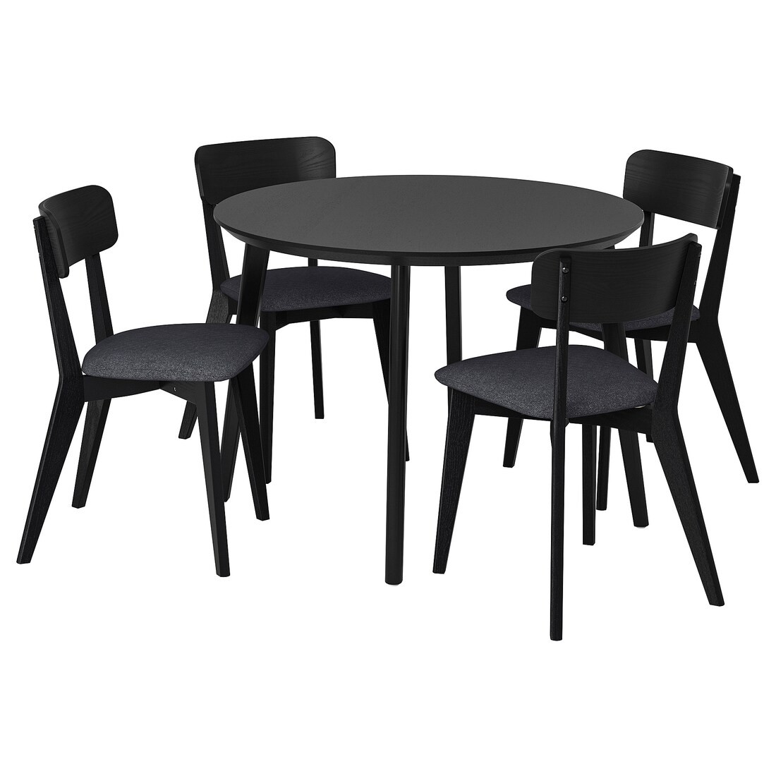 LISABO / LISABO Стол и 4 стула, черный / тальмира черный / серый, 105 см