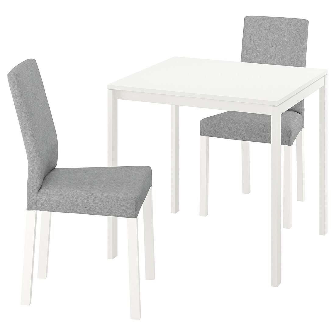 MELLTORP МЕЛЬТОРП / KÄTTIL КЭТТИЛ Стол и 2 стула, белый / Knisa светло-серый, 75 см
