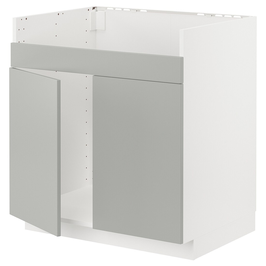 METOD Шкаф под мойку HAVSEN, белый / Хавсторп светло-серый, 80x60 см