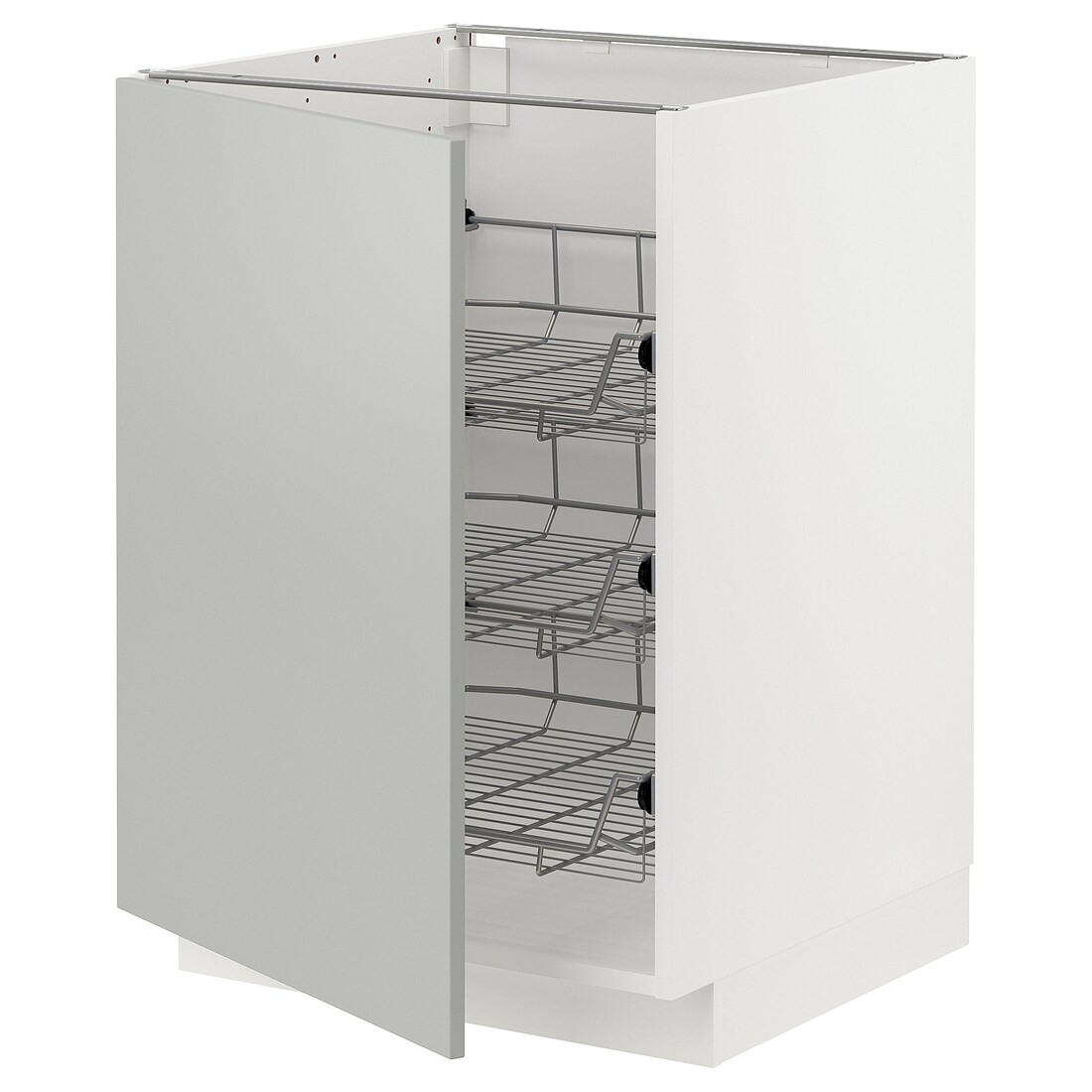 METOD Напольный шкаф / проволочные корзины, белый / Хавсторп светло-серый, 60x60 см