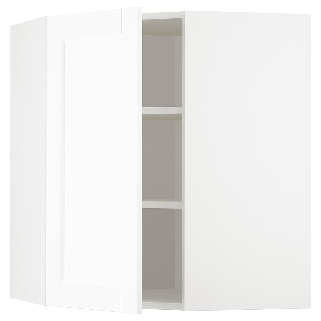 METOD МЕТОД Угловой навесной шкаф с полками, белый Enköping / белый имитация дерева, 68x80 см