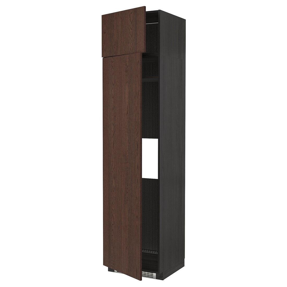 METOD МЕТОД Высокий шкаф для холодильника / морозильника, черный / Sinarp коричневый, 60x60x240 см