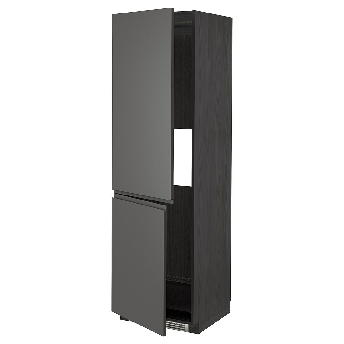 METOD МЕТОД Высокий шкаф для холодильника / морозильника, черный / Voxtorp темно-серый, 60x60x200 см