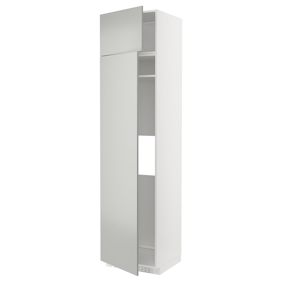 METOD Высокий шкаф для холодильника / морозильника, белый / Хавсторп светло-серый, 60x60x240 см
