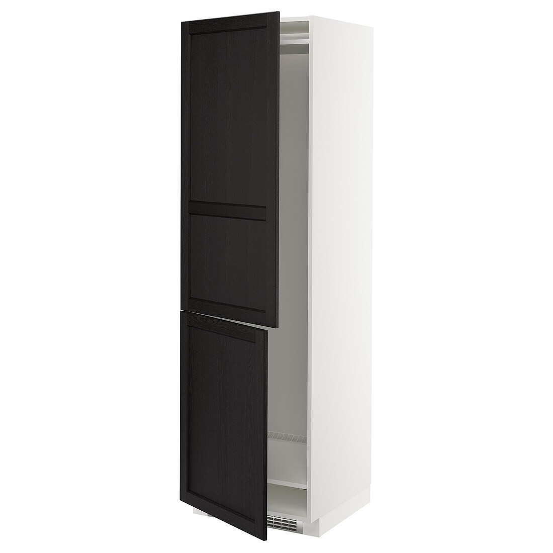 METOD МЕТОД Высокий шкаф для холодильника / морозильника, белый / Lerhyttan черная морилка, 60x60x200 см