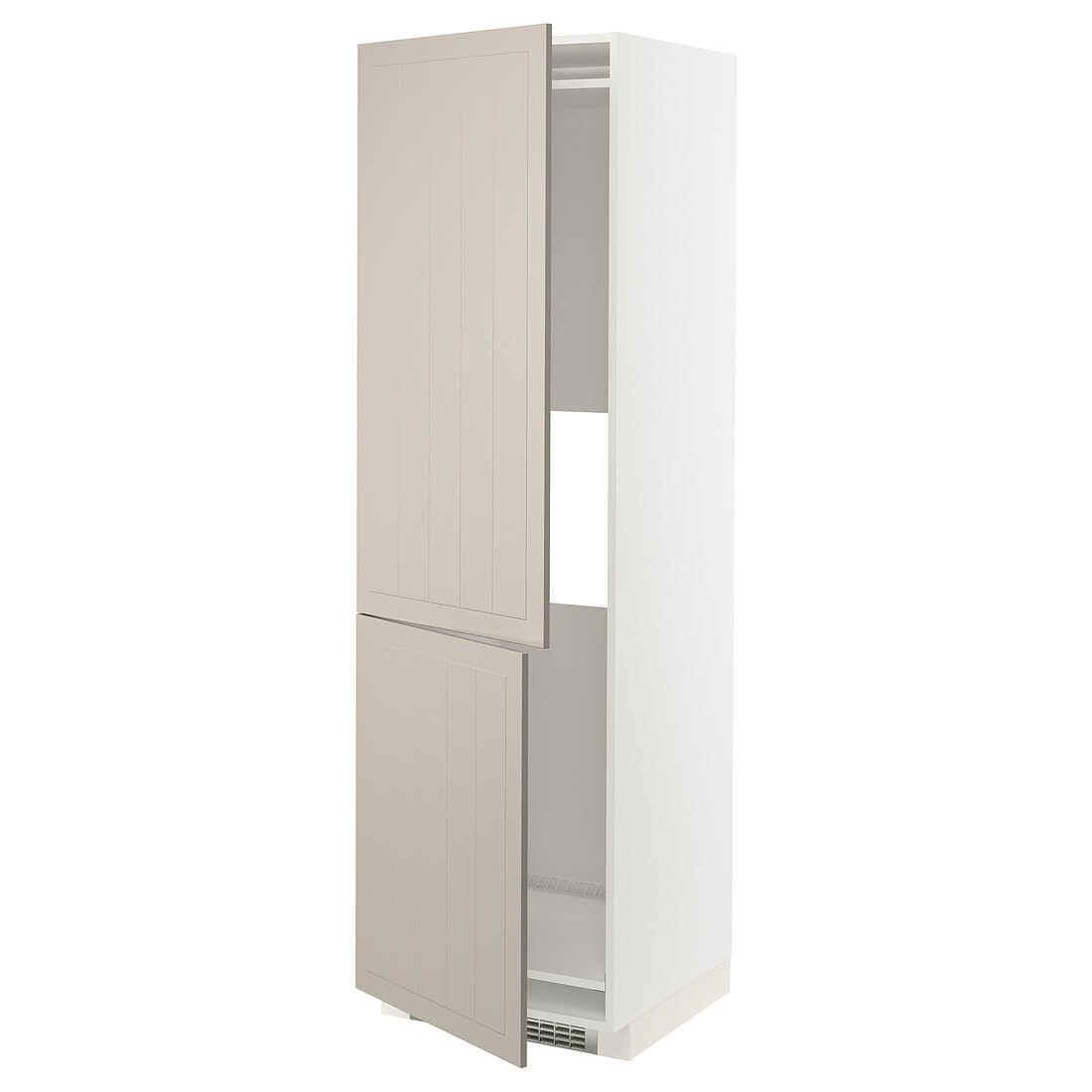 METOD МЕТОД Высокий шкаф для холодильника / морозильника, белый / Stensund бежевый, 60x60x200 см