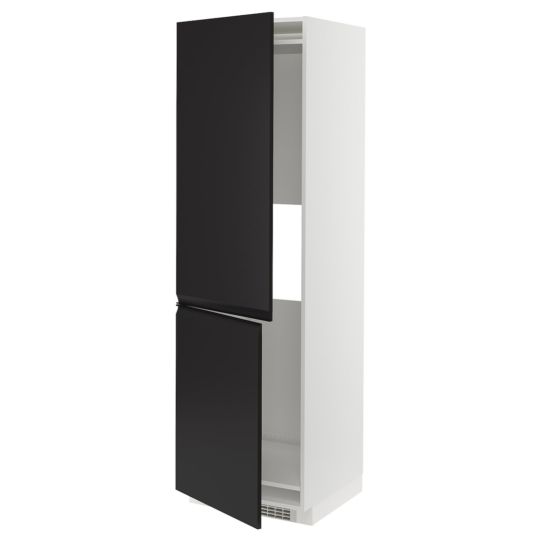 METOD МЕТОД Высокий шкаф для холодильника / морозильника, белый / Upplöv матовый антрацит, 60x60x200 см