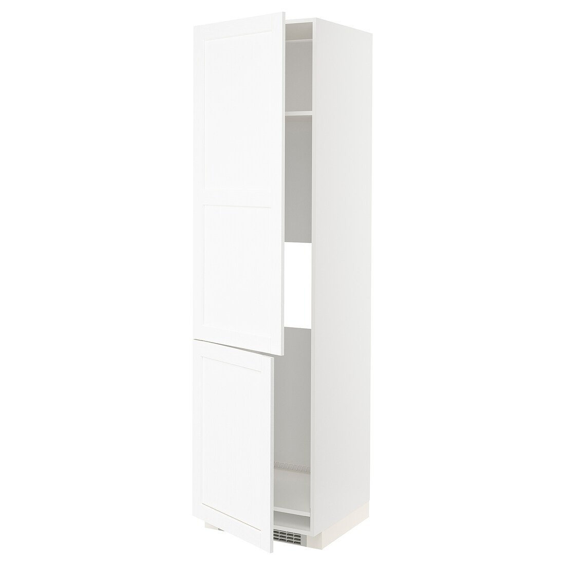 METOD МЕТОД Высокий шкаф для холодильника / морозильника / 2дверцы, белый Enköping / белый имитация дерева, 60x60x220 см