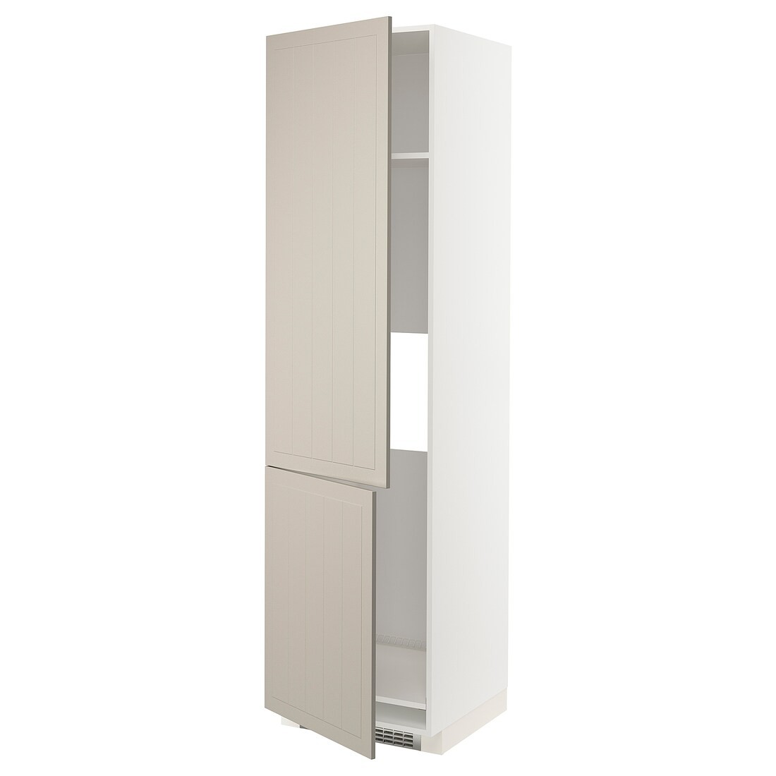 METOD МЕТОД Высокий шкаф для холодильника / морозильника / 2дверцы, белый / Stensund бежевый, 60x60x220 см