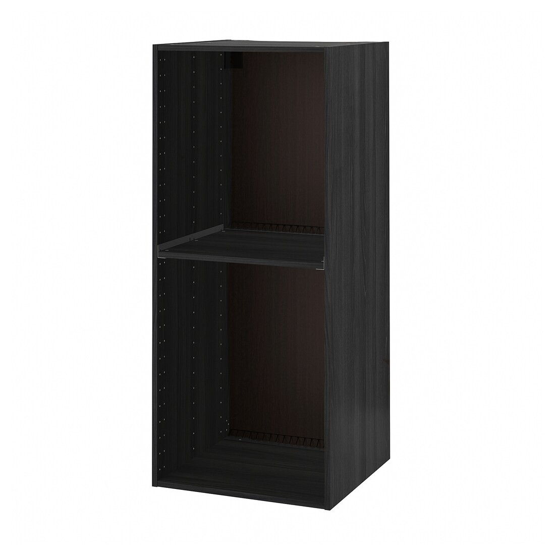 METOD МЕТОД Высокий шкаф для духовки / холодильника, имитация дерева черный, 60x60x140 см