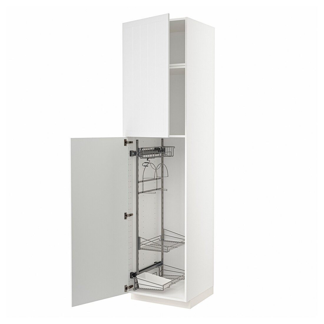 METOD МЕТОД Высокий шкаф с отделением для аксессуаров для уборки, белый / Stensund белый, 60x60x240 см