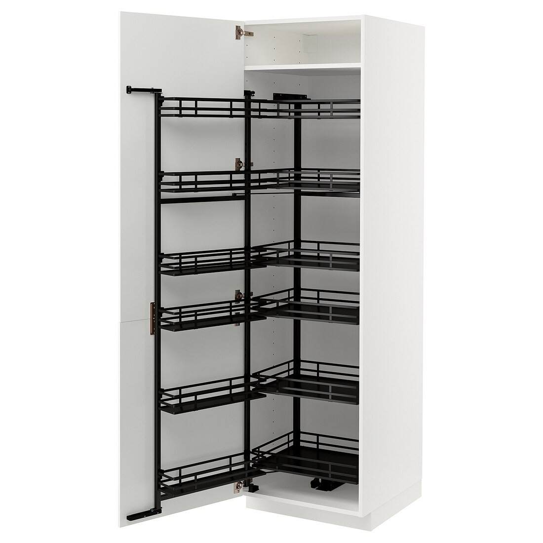 METOD МЕТОД Высокий шкаф с выдвижной кладовой, белый / Stensund белый, 60x60x200 см