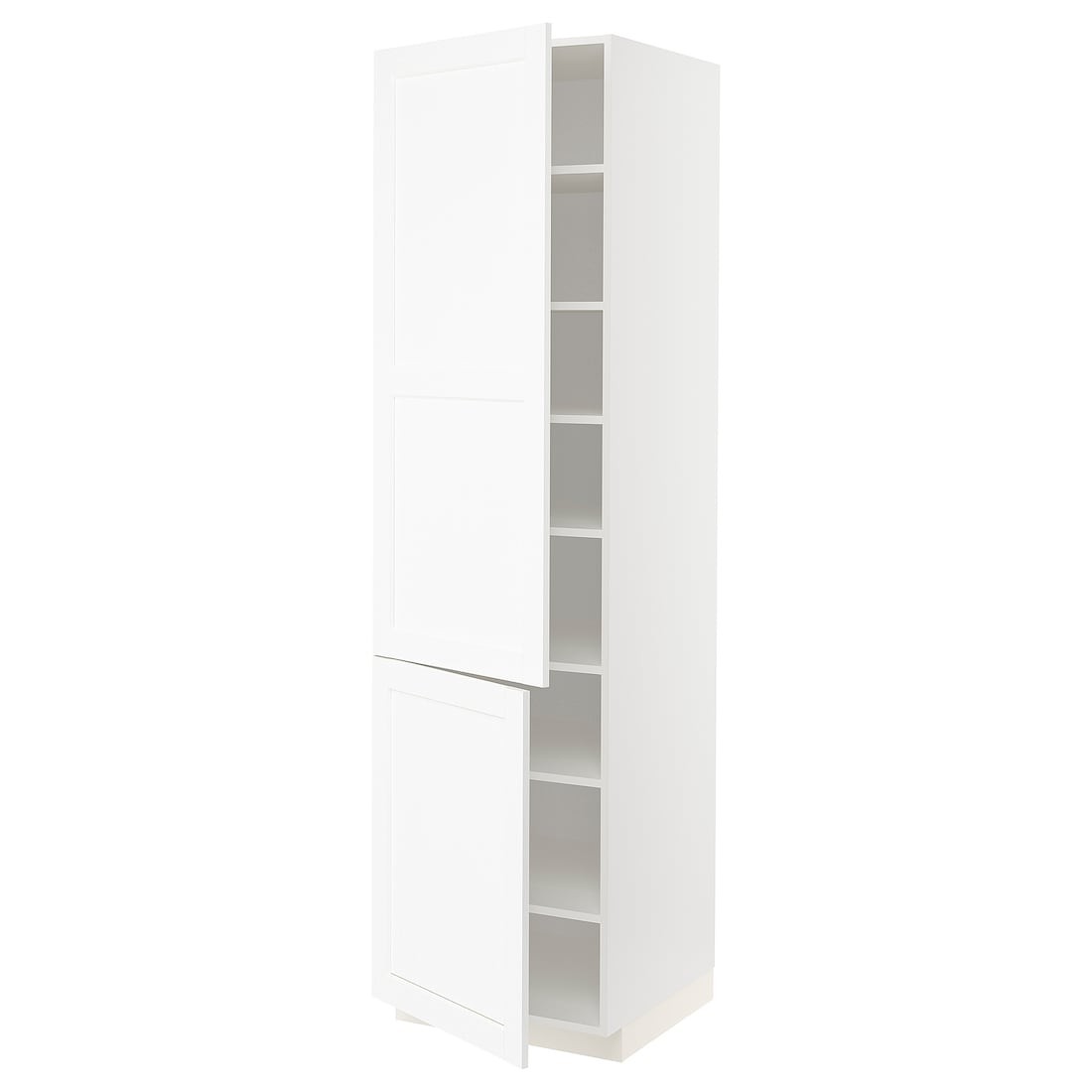METOD МЕТОД Высокий шкаф с полками / 2 дверцы, белый Enköping / белый имитация дерева, 60x60x220 см