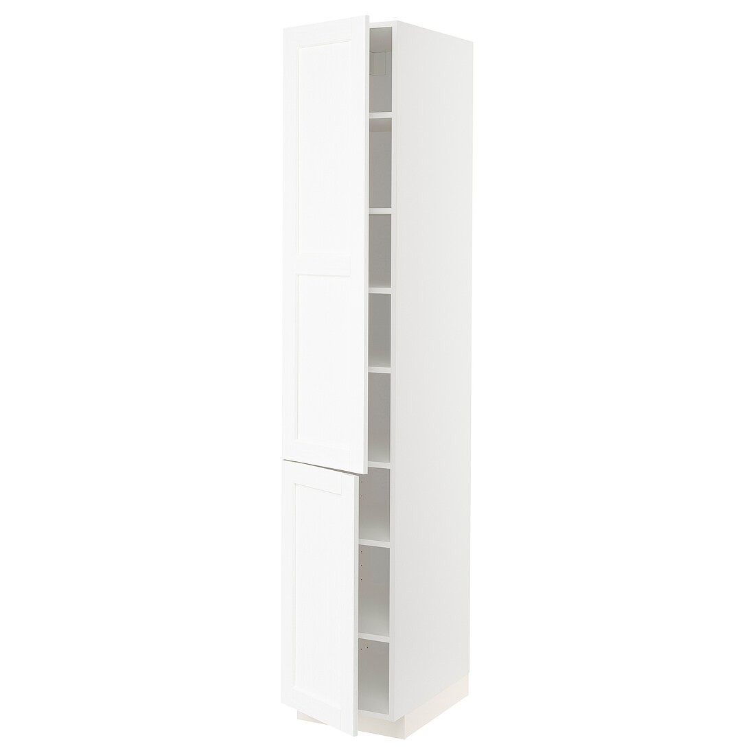 METOD МЕТОД Высокий шкаф с полками / 2 дверцы, белый Enköping / белый имитация дерева, 40x60x220 см