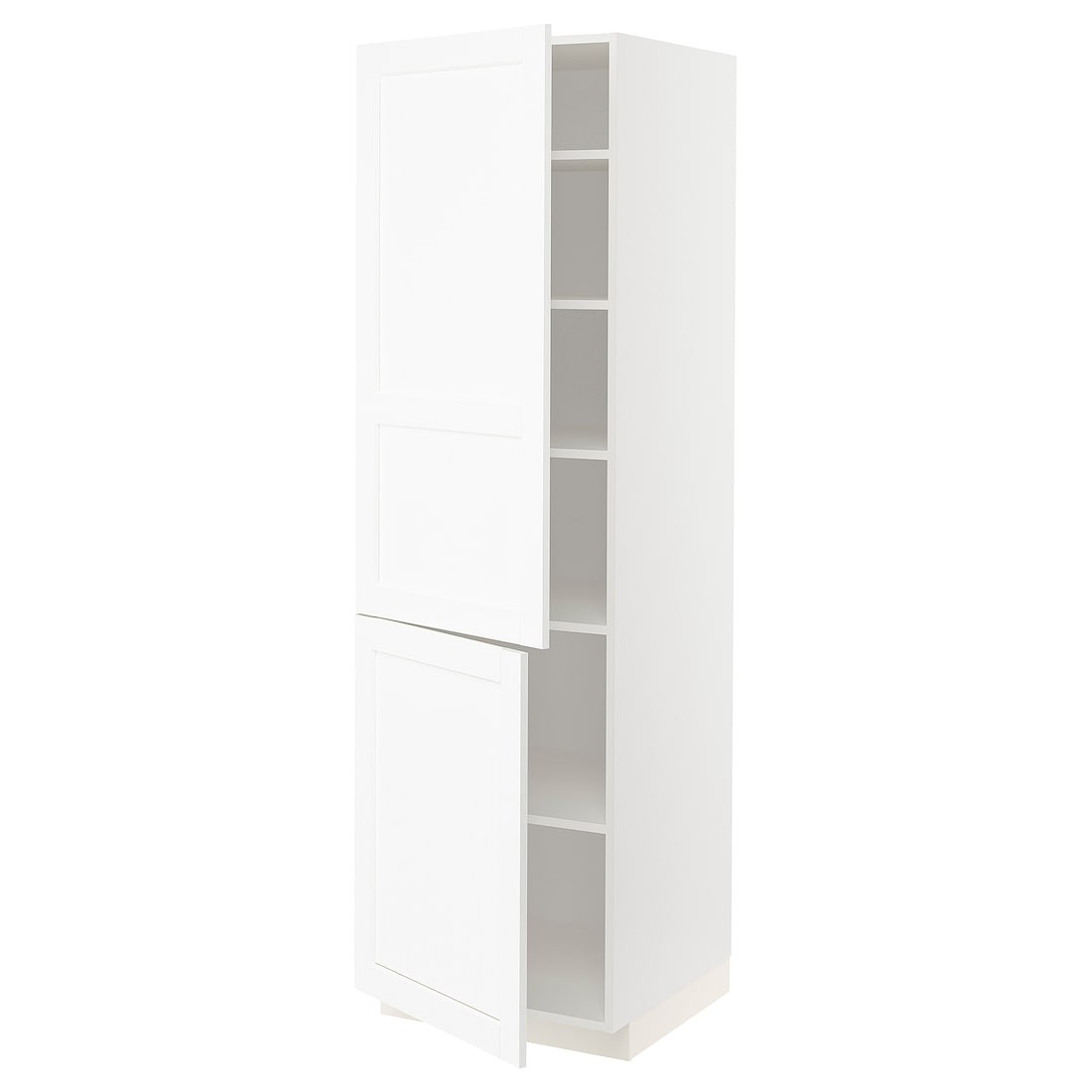 METOD МЕТОД Высокий шкаф с полками / 2 дверцы, белый Enköping / белый имитация дерева, 60x60x200 см
