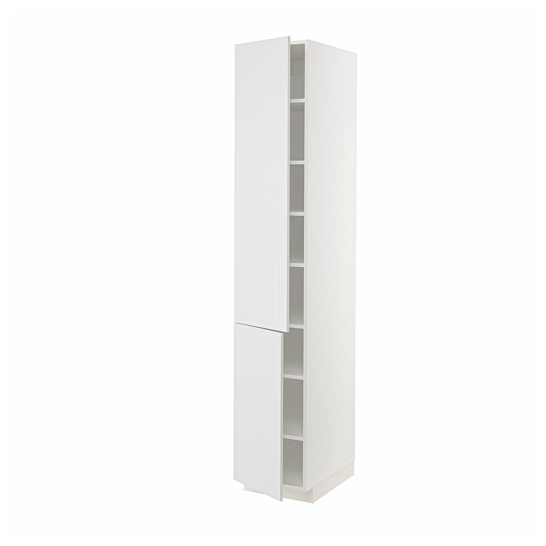 METOD МЕТОД Высокий шкаф с полками / 2 дверцы, белый / Stensund белый, 40x60x220 см