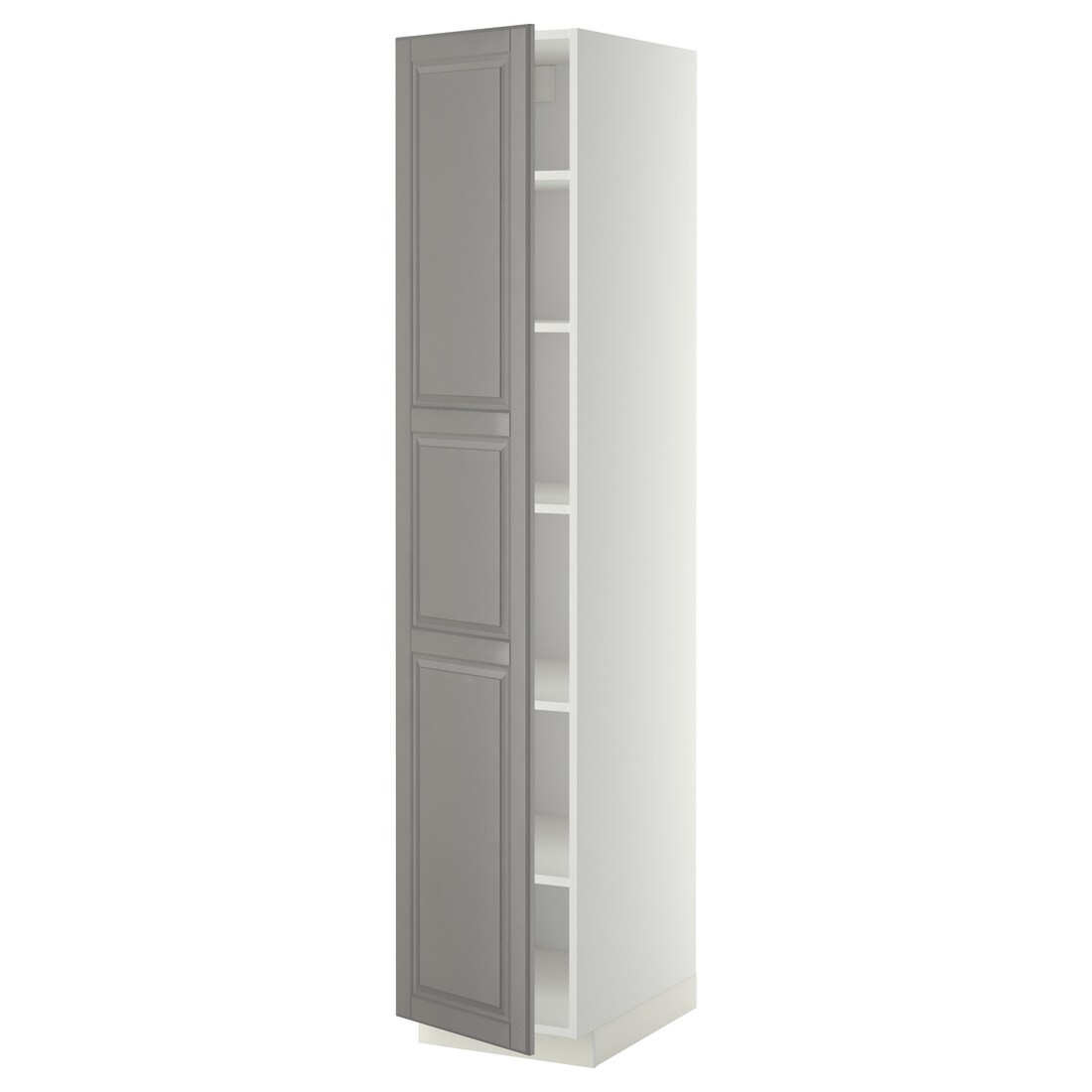 METOD МЕТОД Высокий шкаф с полками, белый / Bodbyn серый, 40x60x200 см