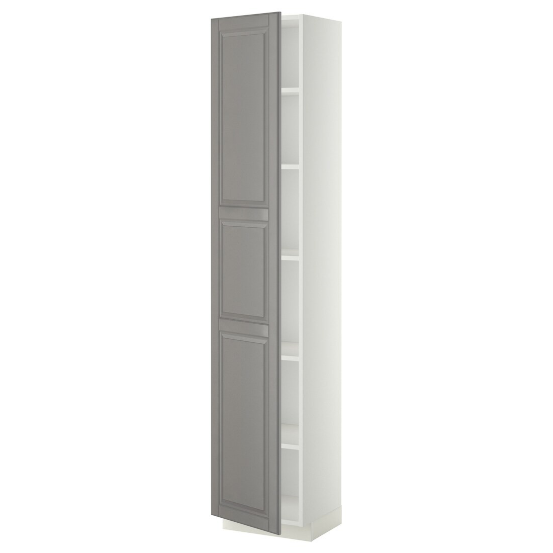 METOD МЕТОД Высокий шкаф с полками, белый / Bodbyn серый, 40x37x200 см