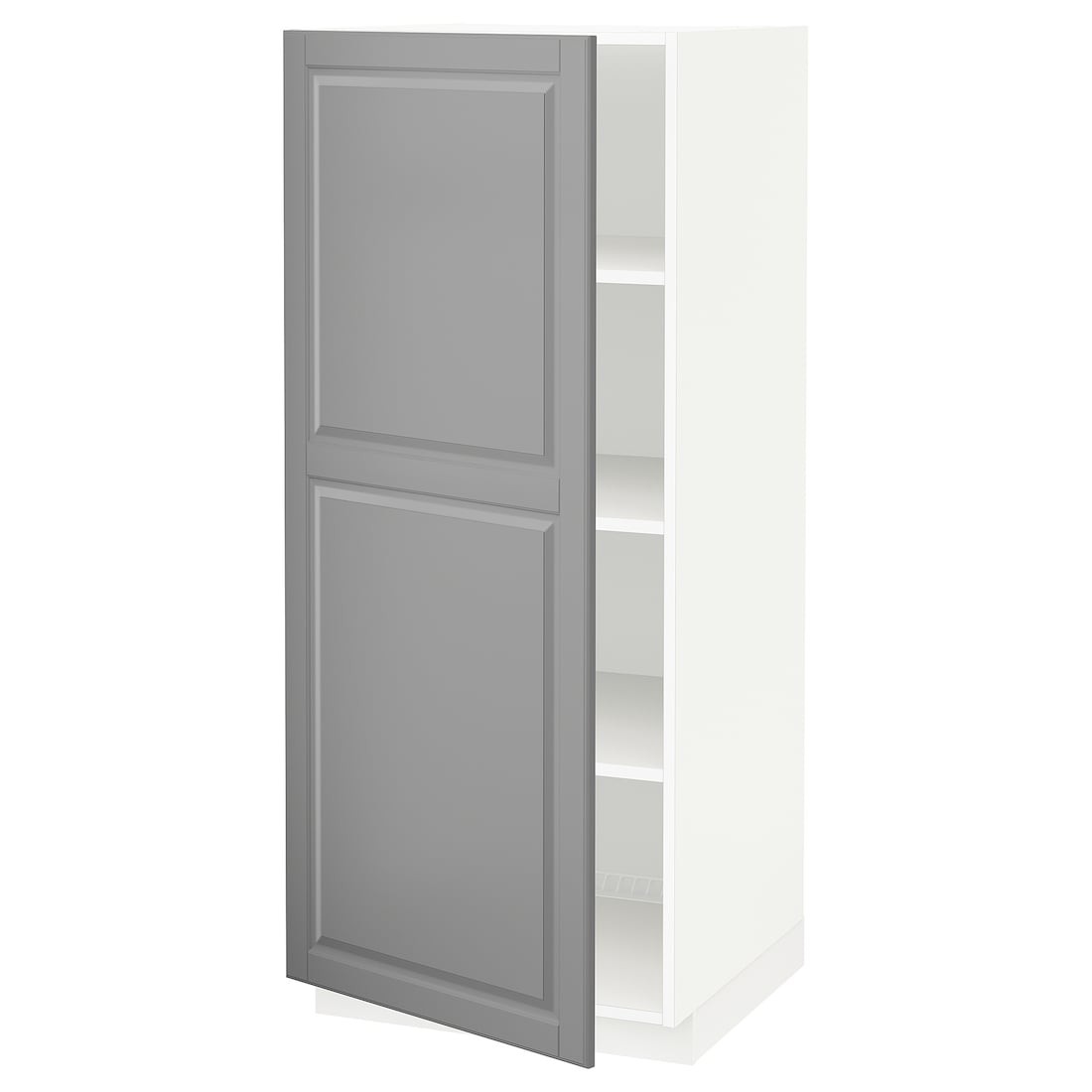 METOD МЕТОД Высокий шкаф с полками, белый / Bodbyn серый, 60x60x140 см