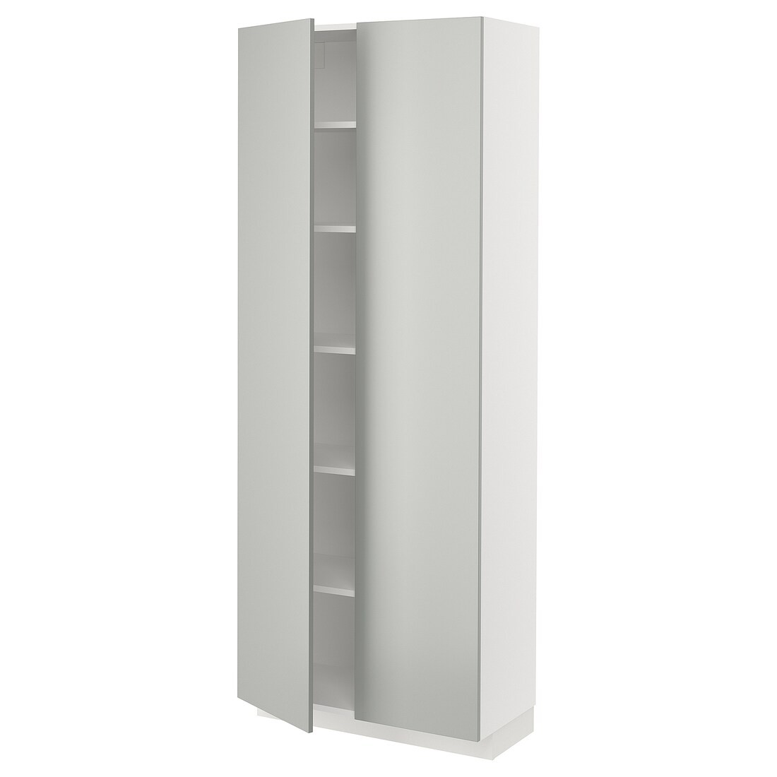 METOD Высокий шкаф с полками, белый / Хавсторп светло-серый, 80x37x200 см