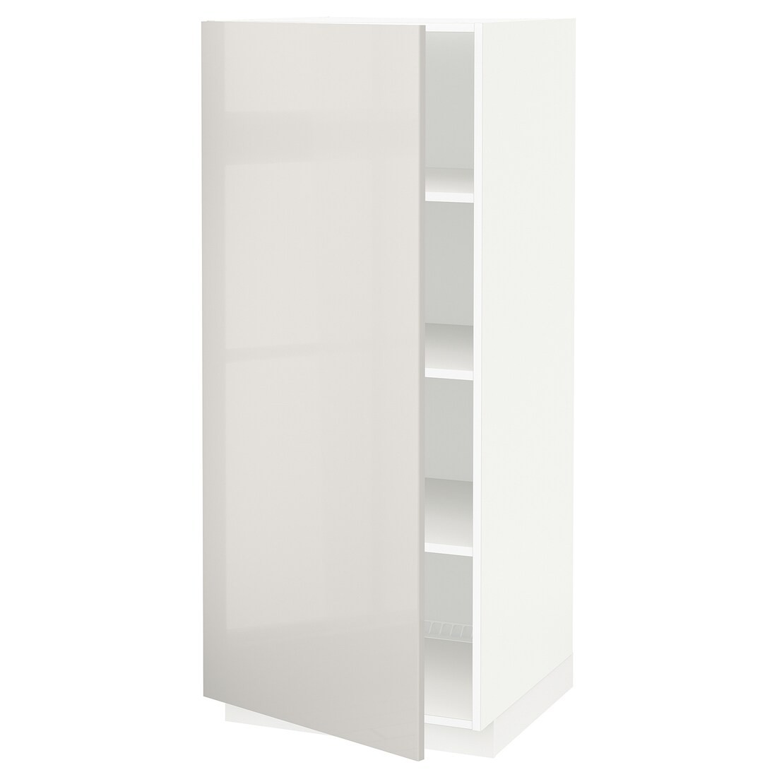 METOD МЕТОД Высокий шкаф с полками, белый / Ringhult светло-серый, 60x60x140 см