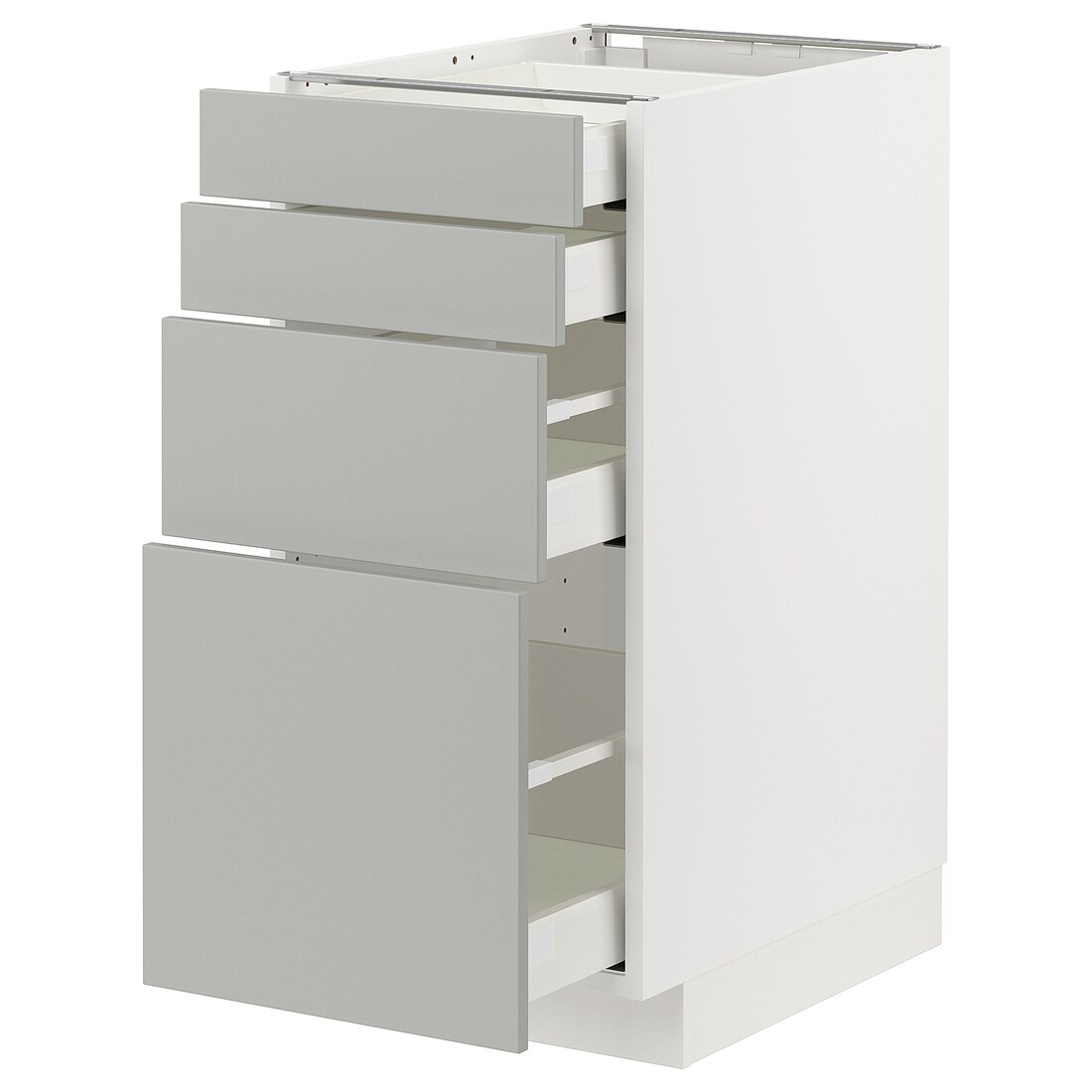 METOD / MAXIMERA Напольный шкаф 4 ящика, белый / Хавсторп светло-серый, 40x60 см
