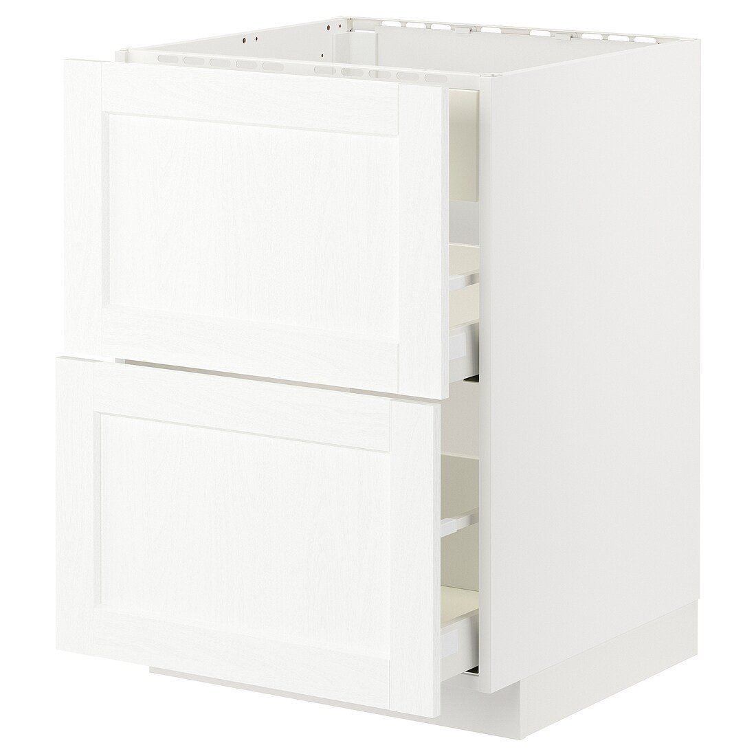METOD МЕТОД / MAXIMERA МАКСИМЕРА Напольный шкаф для варочной панели / вытяжка с ящиком, белый Enköping / белый имитация дерева, 60x60 см