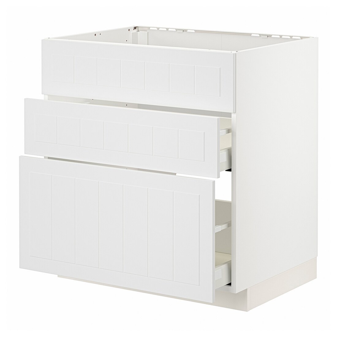METOD МЕТОД / MAXIMERA МАКСИМЕРА Напольный шкаф для варочной панели / вытяжка с ящиком, белый / Stensund белый, 80x60 см