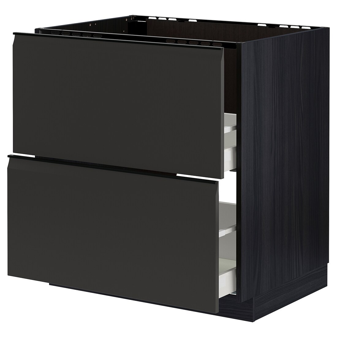 METOD / MAXIMERA Напольный шкаф под мойку с ящиками, черный / Upplöv матовый антрацит, 80x60 см