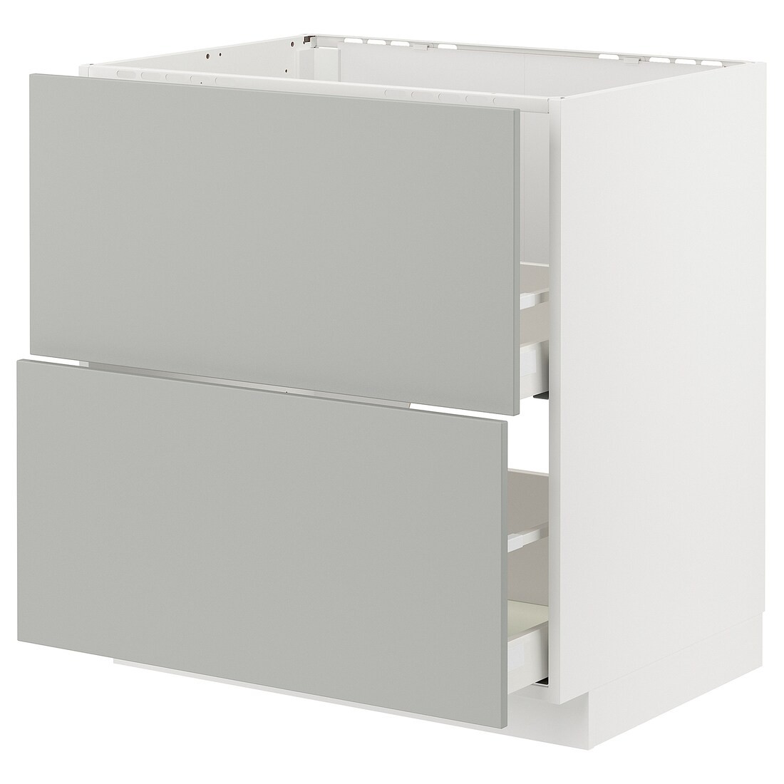 METOD / MAXIMERA Напольный шкаф под мойку с ящиками, белый / Хавсторп светло-серый, 80x60 см