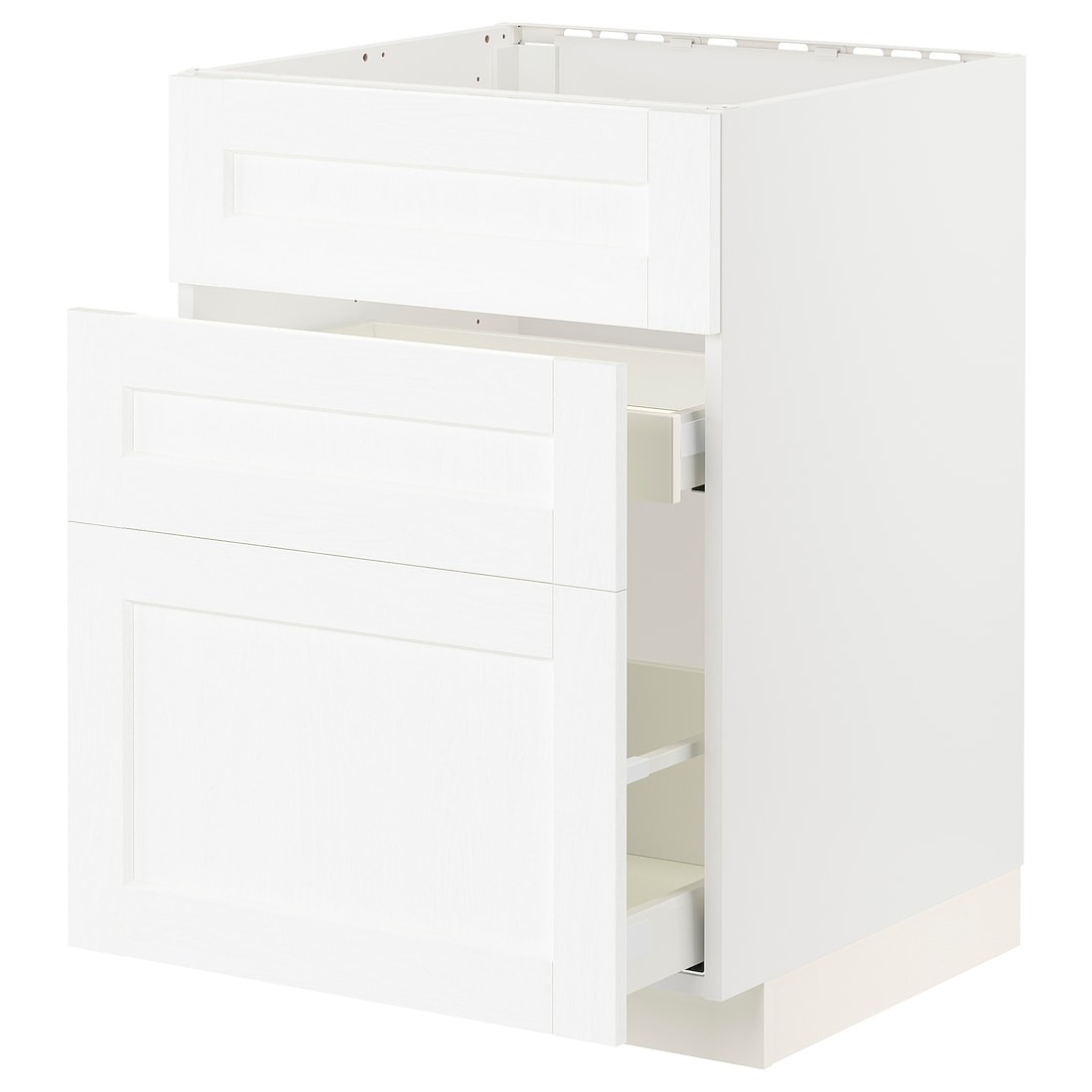 METOD МЕТОД / MAXIMERA МАКСИМЕРА Напольный шкаф под мойку с ящиками, белый Enköping / белый имитация дерева, 60x60 см
