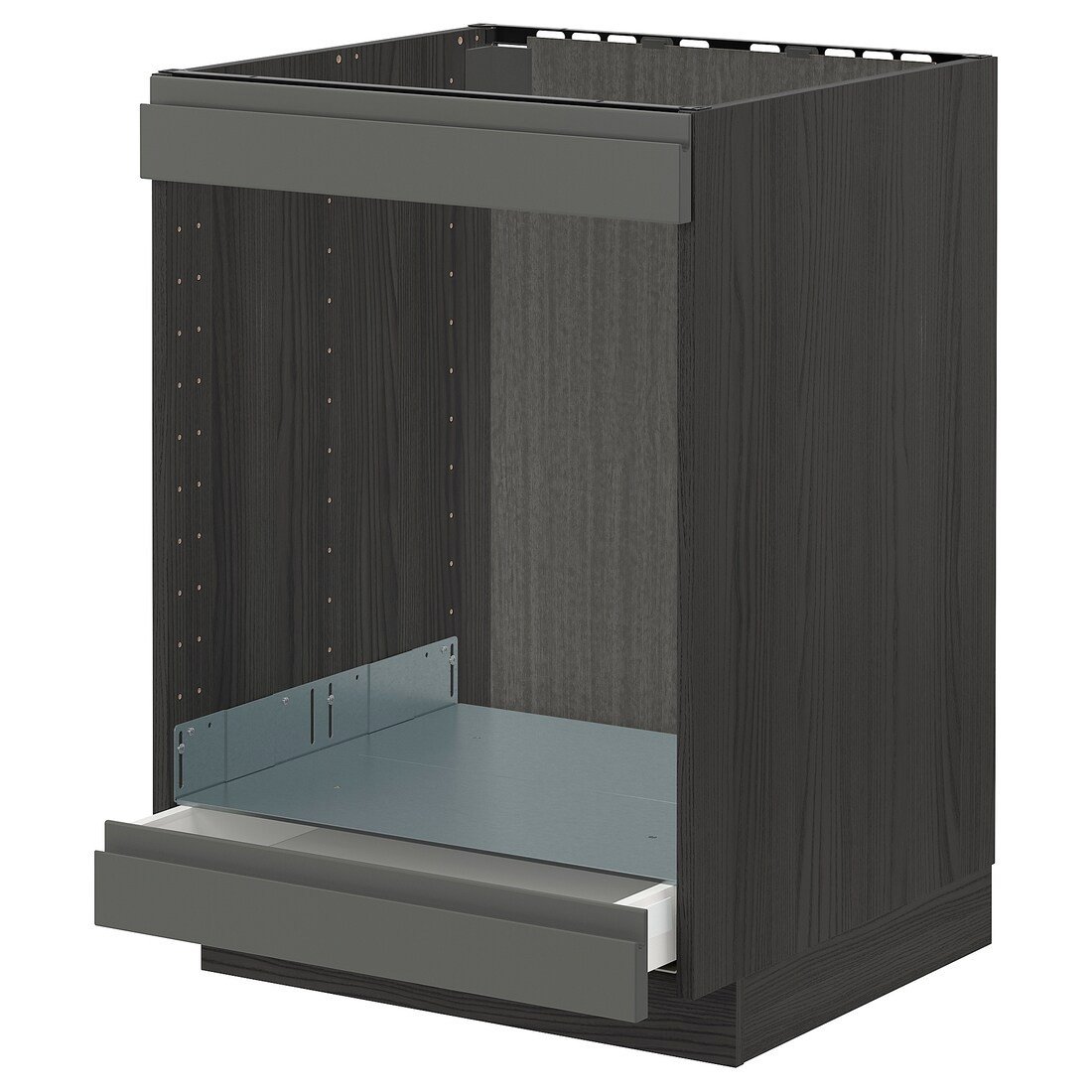 METOD МЕТОД / MAXIMERA МАКСИМЕРА Шкаф под духовку / варочную поверхность / с ящиком, черный / Voxtorp темно-серый, 60x60 см