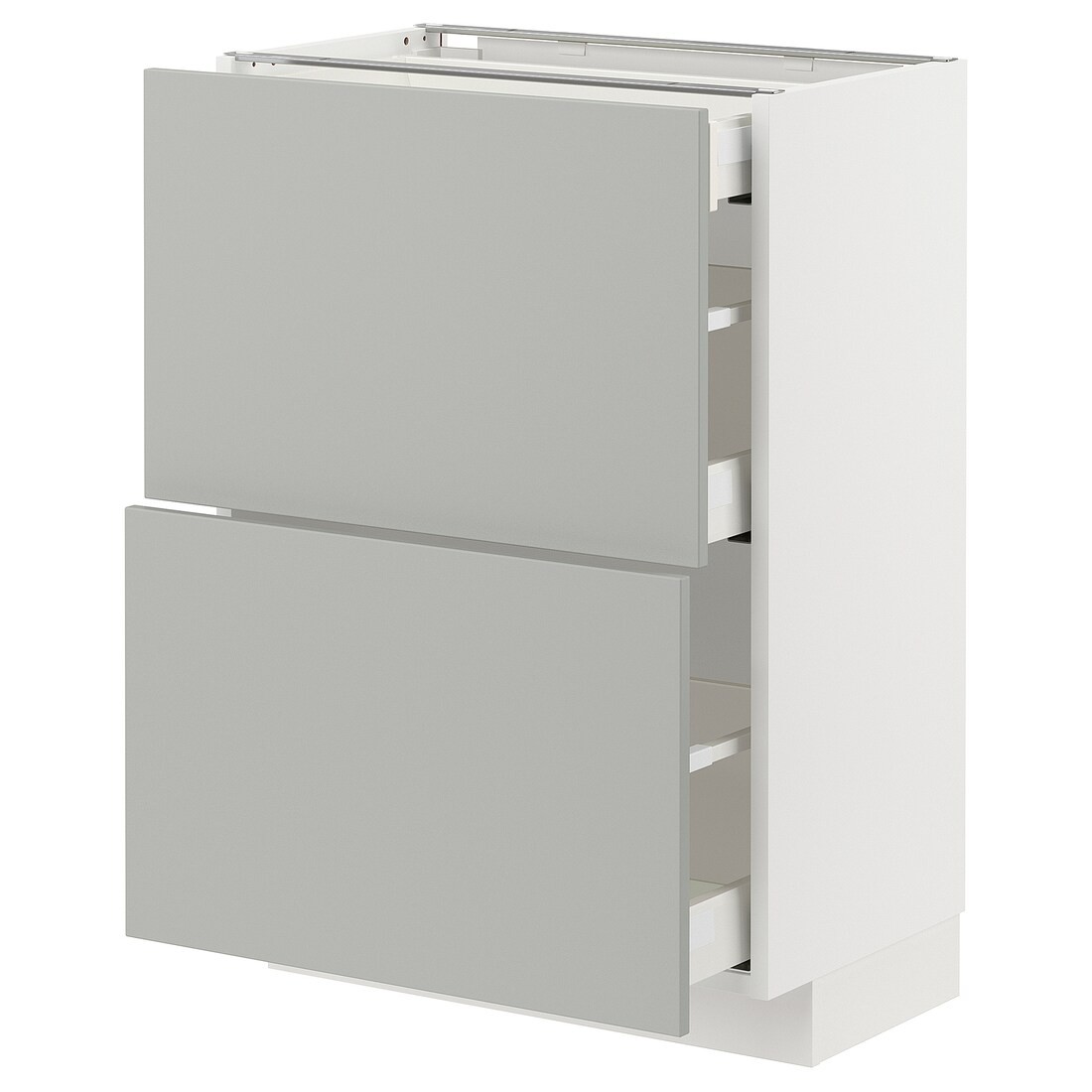 METOD / MAXIMERA Напольный шкаф с ящиками, белый / Хавсторп светло-серый, 60x37 см