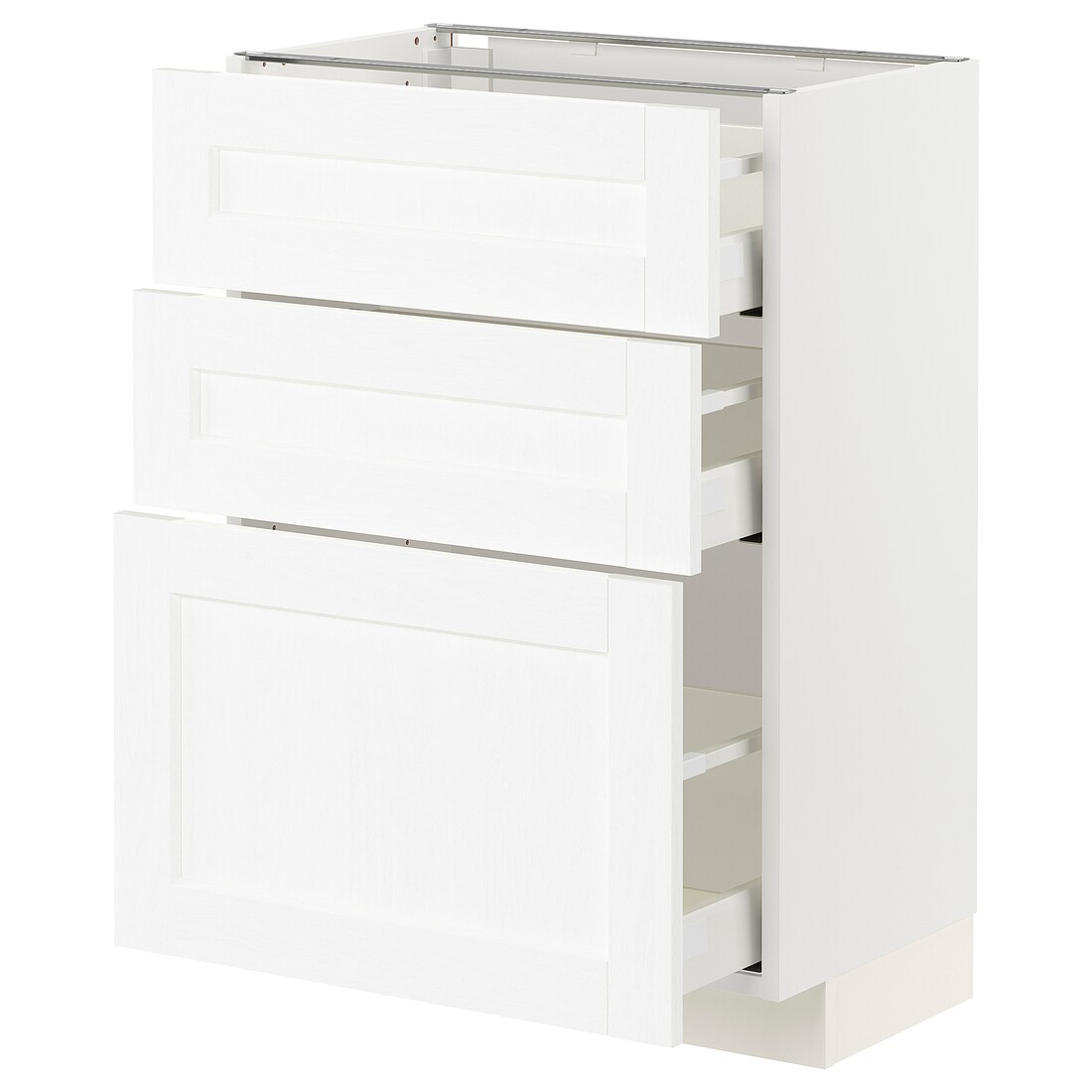 METOD МЕТОД / MAXIMERA МАКСИМЕРА Напольный шкаф с 3 ящиками, белый Enköping / белый имитация дерева, 60x37 см
