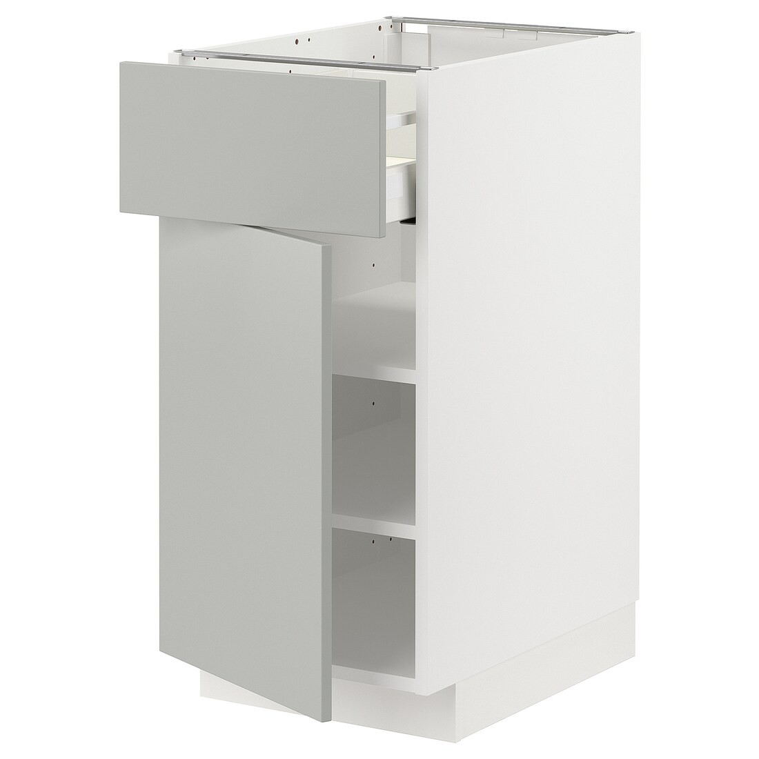 METOD / MAXIMERA Напольный шкаф с ящиком / дверцей, белый / Хавсторп светло-серый, 40x60 см