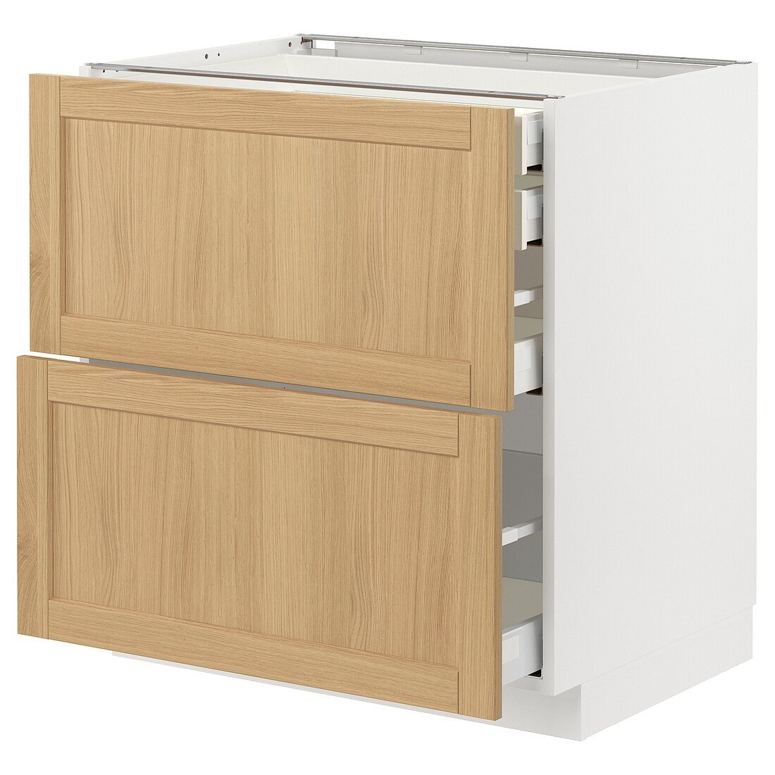 METOD / MAXIMERA Напольный шкаф с ящиками, белый / дуб Forsbacka, 80x60 см