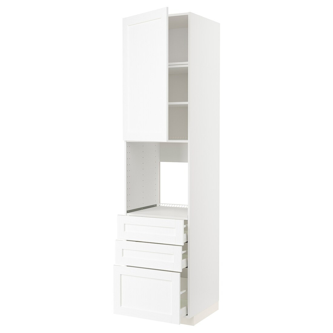 METOD МЕТОД / MAXIMERA МАКСИМЕРА Высокий шкаф для духовки, белый Enköping / белый имитация дерева, 60x60x240 см