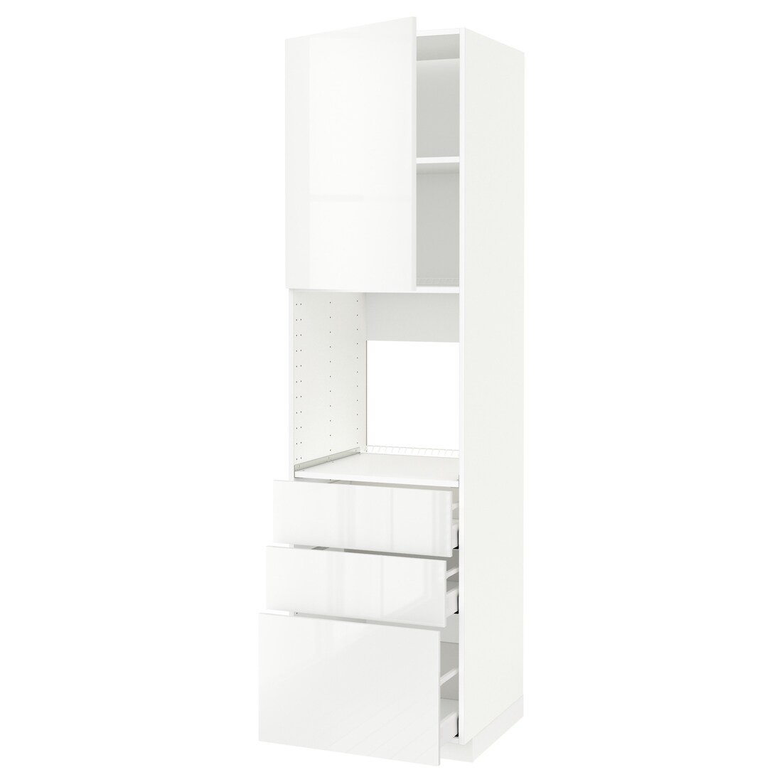METOD МЕТОД / MAXIMERA МАКСИМЕРА Высокий шкаф для духовки, белый / Ringhult белый, 60x60x220 см