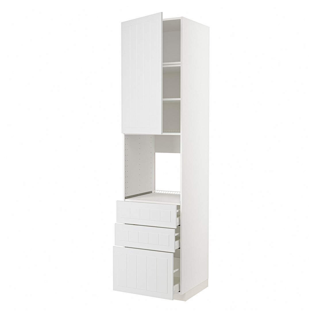 METOD МЕТОД / MAXIMERA МАКСИМЕРА Высокий шкаф для духовки, белый / Stensund белый, 60x60x240 см