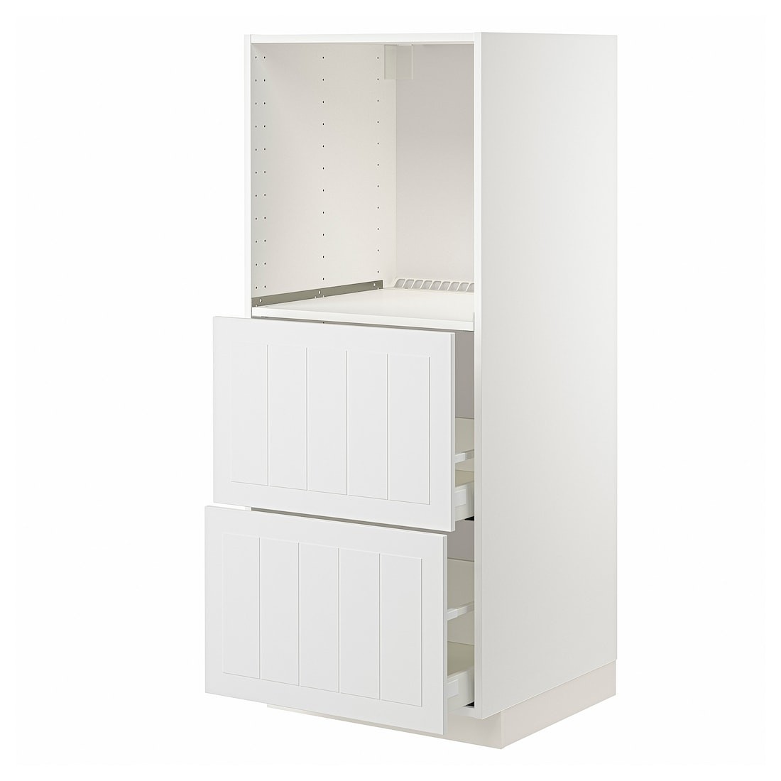 METOD МЕТОД / MAXIMERA МАКСИМЕРА Высокий шкаф с 2 ящиками для духовки, белый / Stensund белый, 60x60x140 см
