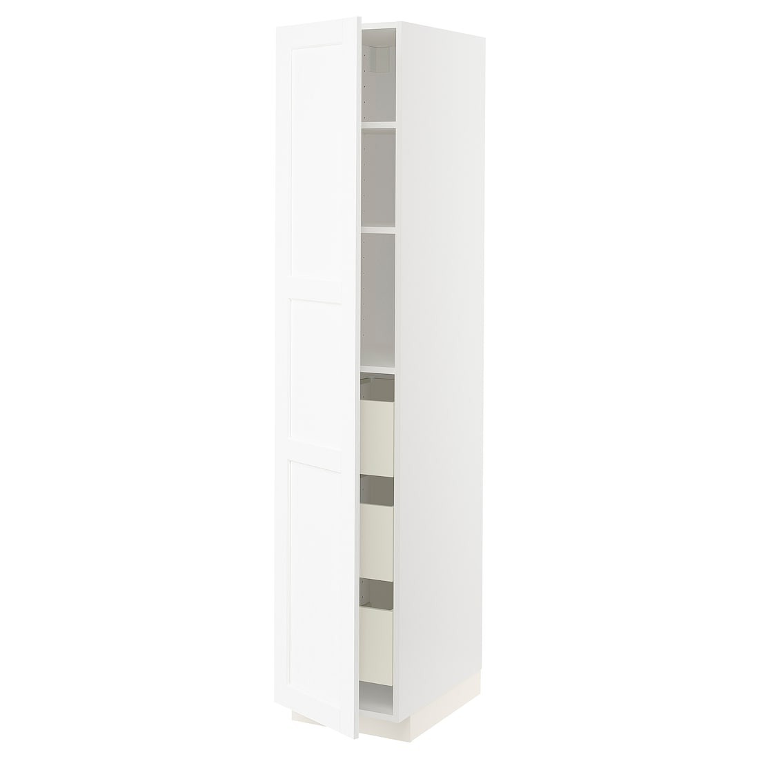 METOD МЕТОД / MAXIMERA МАКСИМЕРА Шкаф высокий с ящиками, белый Enköping / белый имитация дерева, 40x60x200 см