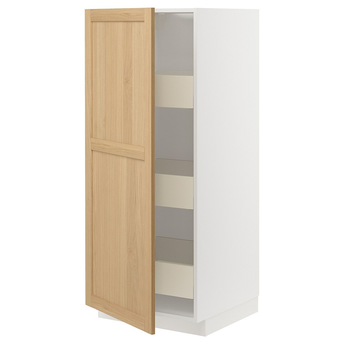 METOD / MAXIMERA Шкаф высокий с ящиками, белый / дуб Forsbacka, 60x60x140 см